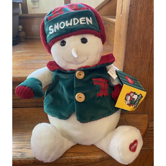 NWT 1998 SNOWDEN & Friends Plush Stuffed Snowman Vintage Christmas - Picture 1 of 7